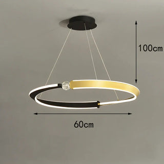 FYPOUI LED Gilded Rings Design Ceiling Light – view 8