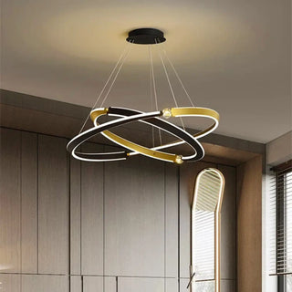 FYPOUI LED Gilded Rings Design Ceiling Light – view 6