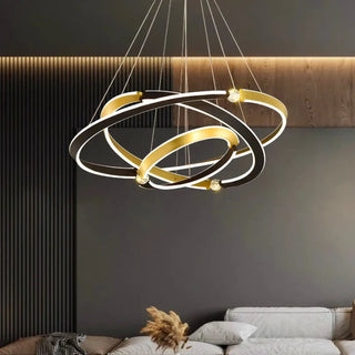 FYPOUI LED Gilded Rings Design Ceiling Light – view 3
