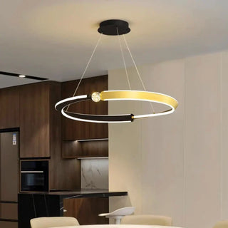 FYPOUI LED Gilded Rings Design Ceiling Light – view 1