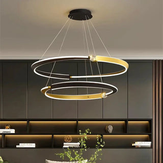 FYPOUI LED Gilded Rings Design Ceiling Light – view 5