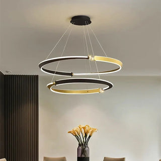 FYPOUI LED Gilded Rings Design Ceiling Light – view 2