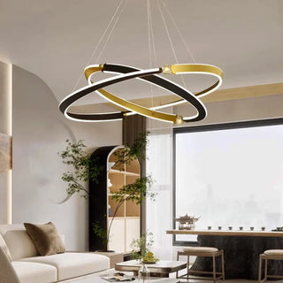 FYPOUI LED Gilded Rings Design Ceiling Light – view 4