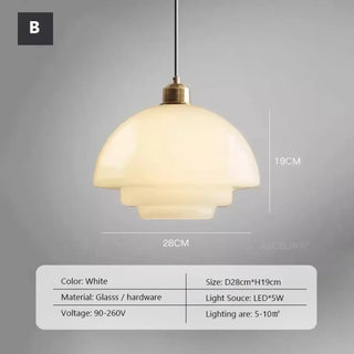 Contemporary white LED pendant light, soft ambient modern ceiling fixture