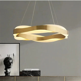 Modern LED circular pendant over table — ambient ceiling lamp