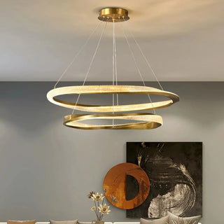 DASORO Elegant LED Gilded Floating Rings Ceiling Light – view 3