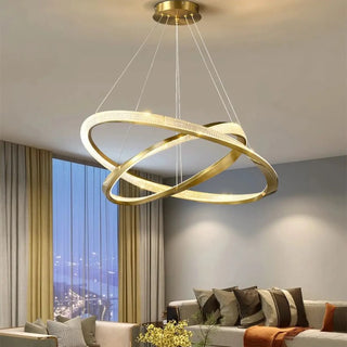 DASORO Elegant LED Gilded Floating Rings Ceiling Light – view 4