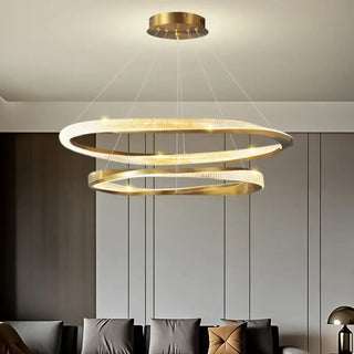 DASORO Elegant LED Gilded Floating Rings Ceiling Light – view 2