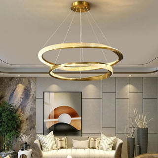 DASORO Elegant LED Gilded Floating Rings Ceiling Light – view 1