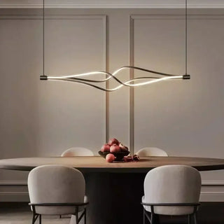 Designer wavy line LED pendant lamp, modern organic ceiling hanging light