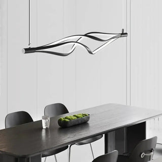 Organic wavy line pendant light, modern LED suspension ceiling fixture