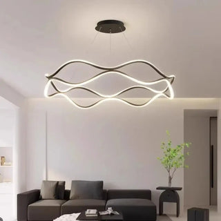 White wavy LED pendant lamp, modern elegant decorative ceiling hanging light