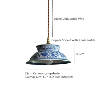 Vintage artisan ceramic pendant ceiling lamp, handmade designer hanging light fixture