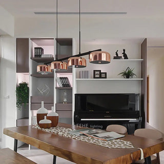 LINACO Modern Linear Four-Shade Copper Ceiling Light – view 1