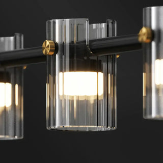 Designer linear glass pendant light, minimalist hanging ceiling lamp for kitchen island