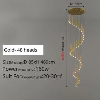 ALIXE Luxury Gilded Staircase Ceiling Light – view 7