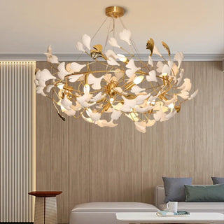 FILAGIL Luxury Gilded Foliage and White Ceiling Light – view 1