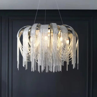 Metal fringe pendant lamp, luxury modern soft ambient hanging ceiling light