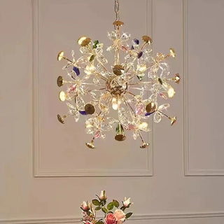 DOCO Luxurious Gold Pendant Ceiling Light with Colorful Decorations – view 1