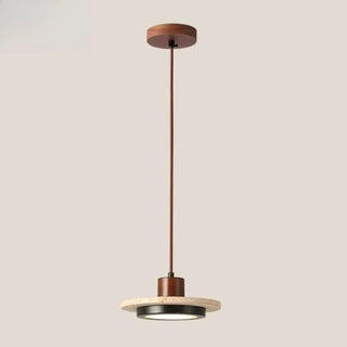 Marble wood pendant ceiling fixture, modern soft ambient hanging lamp