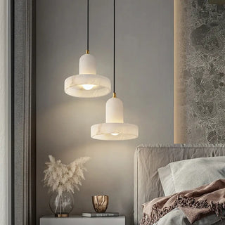 Gold marble pendant lamp, elegant modern hanging ceiling light