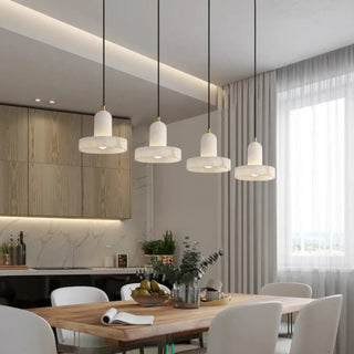 Elegant marble and gold pendant light, modern designer ceiling fixture