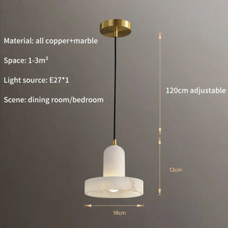 Marble and gold pendant light, elegant modern ceiling hanging fixture