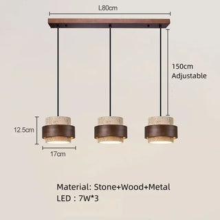 MARIBA Marble and Brown Wood Finish Ceiling Light – view 9