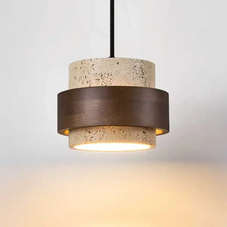 MARIBA Marble and Brown Wood Finish Ceiling Light – view 6