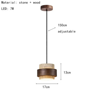 MARIBA Marble and Brown Wood Finish Ceiling Light – view 8