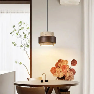MAELLA Marble and Solid Wood Ceiling Light – view 2