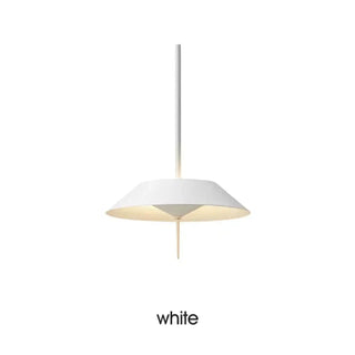 Modern gold pendant lamp in interior — hanging ceiling fixture for dining