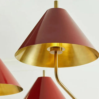 Contemporary metal pendant light in room, modern durable hanging ceiling lamp