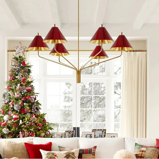 Contemporary pendant ceiling fixture in metal, modern durable hanging lamp