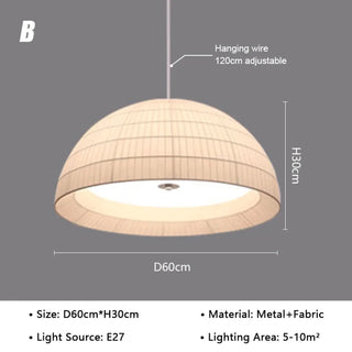 KAWOUI Metal and Fabric Elegant Design Ceiling Light – view 12