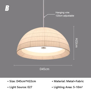 KAWOUI Metal and Fabric Elegant Design Ceiling Light – view 11