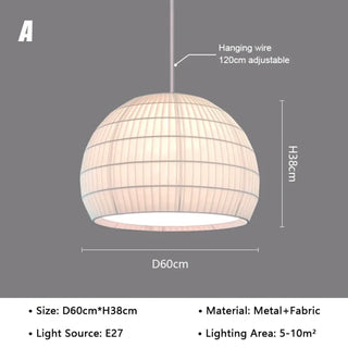 KAWOUI Metal and Fabric Elegant Design Ceiling Light – view 9