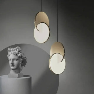 LANA Minimalist Golden White Disk Ceiling Light – view 1
