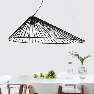 Black metal cone pendant lamp, minimalist modern hanging ceiling light