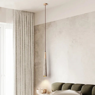 Minimalist pendant light, modern metal polymer fixture soft warm illumination ceiling