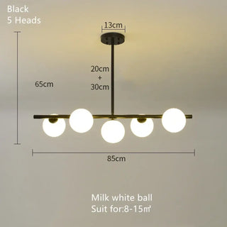 DIRUSE Minimalist Black and Opaline Glass Ceiling Light – view 5