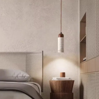 BINA Minimalist Natural Stone and Wood Ceiling Light – view 1