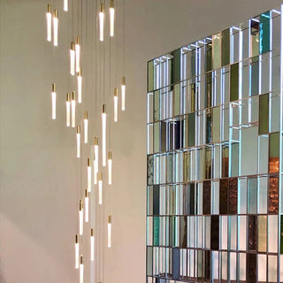 Elegant minimalist suspended light tube pendant, modern hanging ceiling lamp