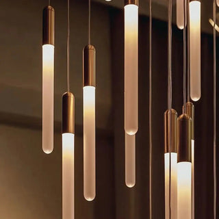 Minimalist suspended light tube pendant, elegant ambient hanging ceiling lamp