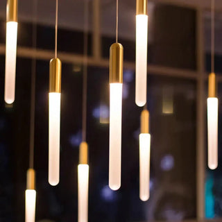 Suspended light tubes pendant lamp, minimalist elegant hanging ceiling fixture