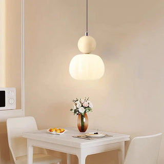 COMILO Minimalist Colored Glass and Wood Ceiling Light – view 1