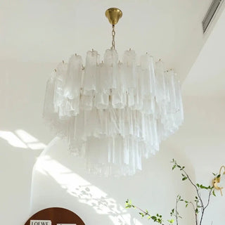 Glass ceiling pendant light, modern soft diffused hanging fixture