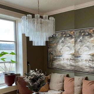 Modern soft diffused pendant lamp, glass ceiling hanging light fixture