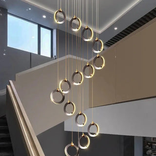 MOIRELD Modern Rings LED Gold Black Ceiling Light – view 4