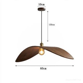 Modern sculptural wooden wing pendant, designer hanging ceiling lamp for living room